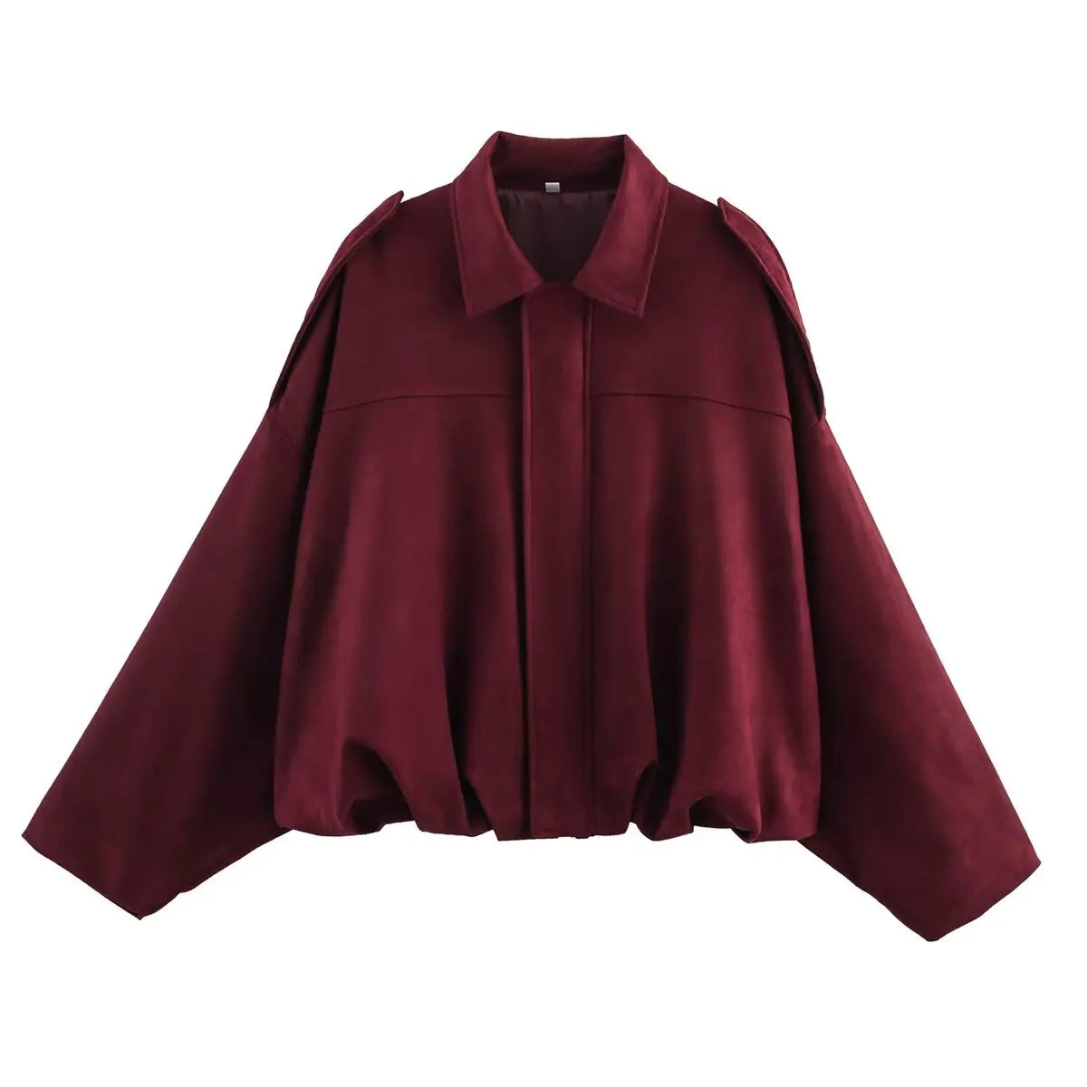 Women Suede Bomber Jacket Autumn New Fashion Long Sleeve Zipper Oversize Solid Bomber Coat Chic Lady 2025 Streetwear